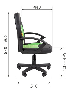 Детское компьютерное кресло CHAIRMAN KIDS 111, экокожа, черный/зеленый